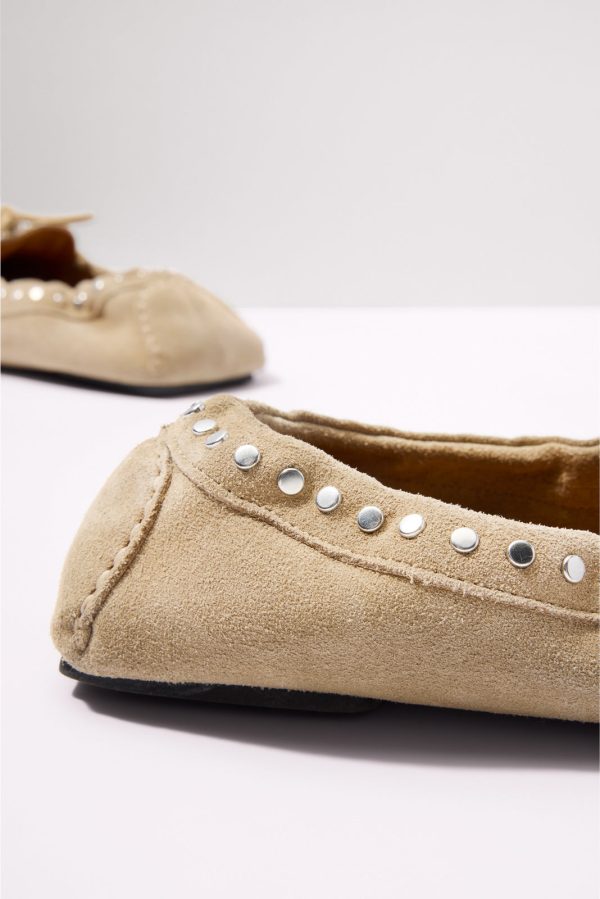 Calla Suede Studs Loafers - Image 3