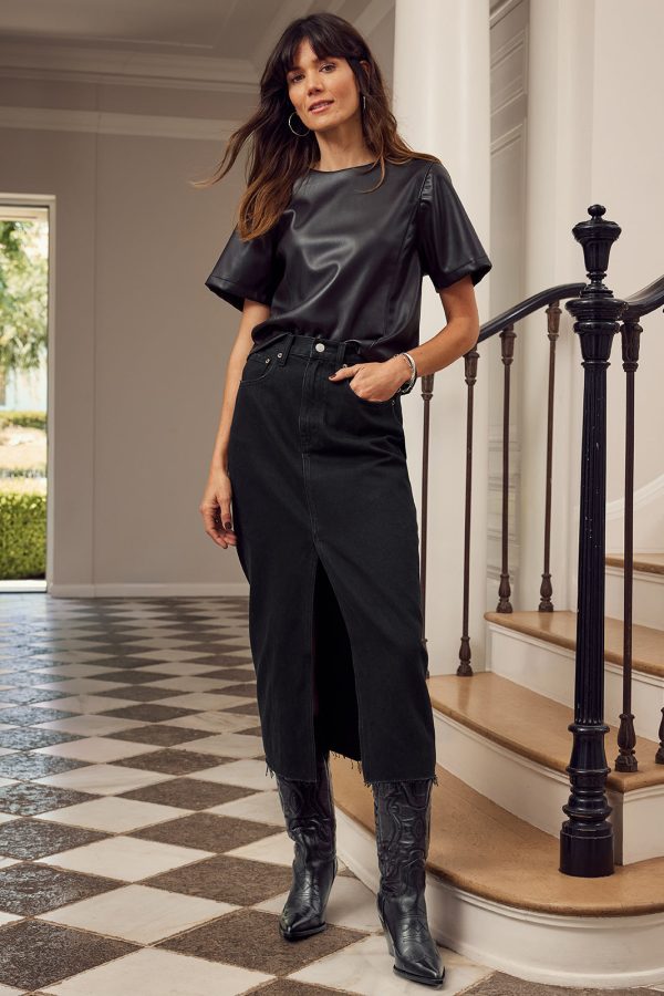 Zuri Faux Leather Tee - Image 6