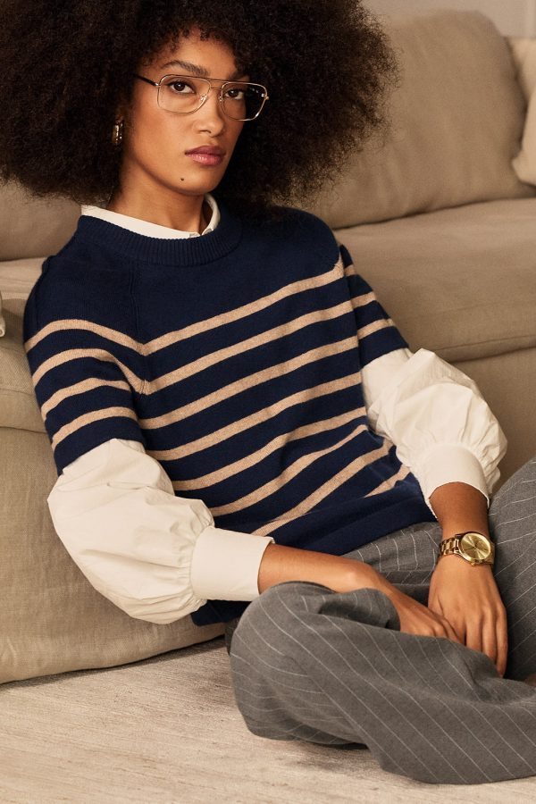 Katie Short Sleeve Raglan Cashmere Tee - Image 6