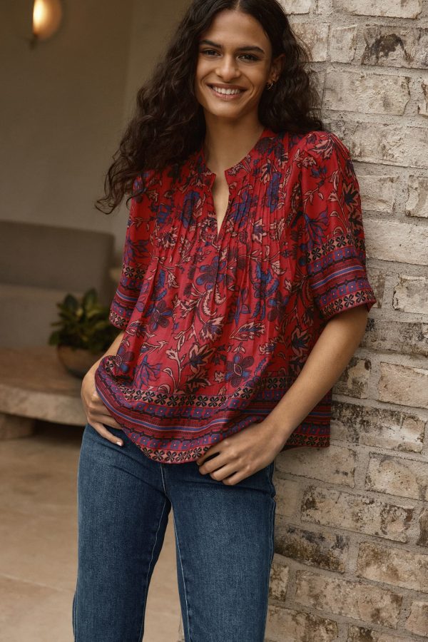 Maxine Split Neck Blouse - Image 6