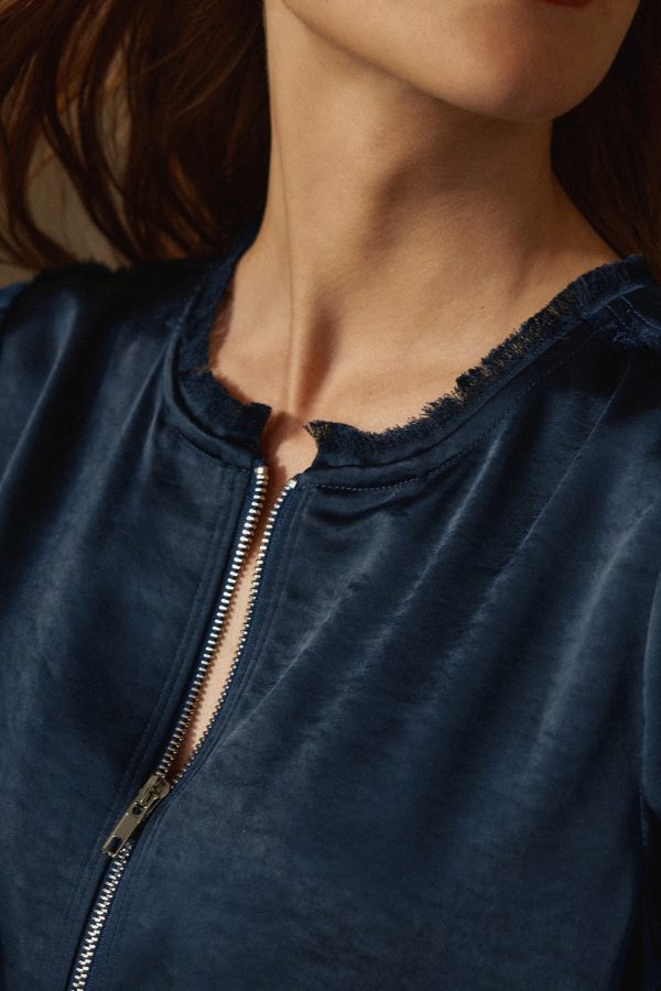 Tilly Satin Zip Up Top - Image 7
