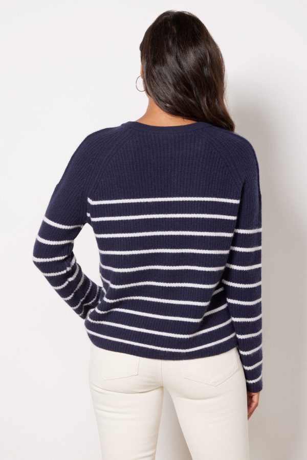 Campbell Cashmere Stripe Pullover - Image 4
