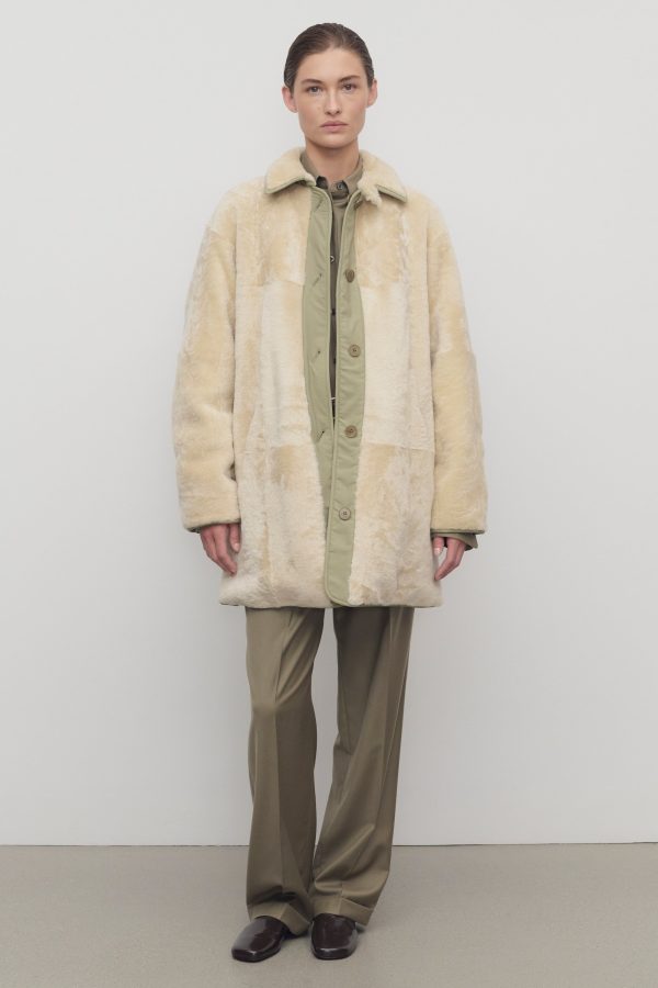 Aurelia Coat in Shearling and Nylon - Image 4