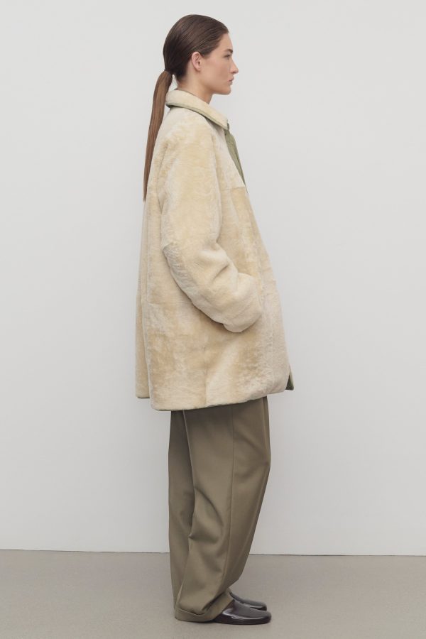 Aurelia Coat in Shearling and Nylon - Image 5